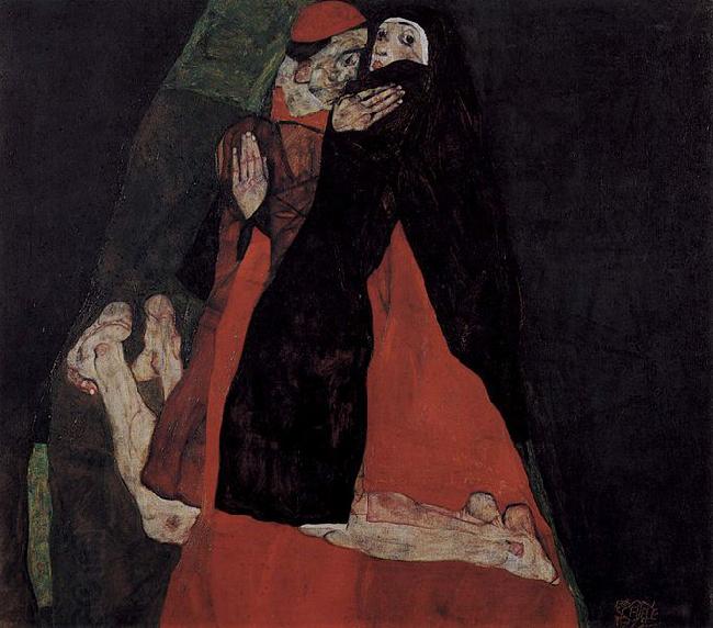 Egon Schiele Kardinal und Nonne oder Die Liebkosung China oil painting art